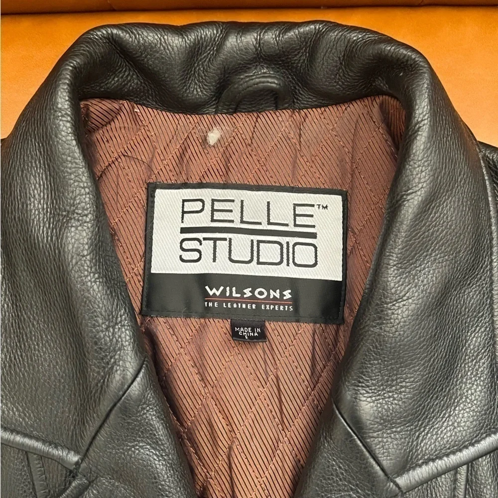 Pelle Studio Wilson’s Men’s Double Breasted Genuine Leather Black L Coat Jacket